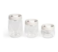 Set de 3 bocaux sous vide - LIVOO - MEN401 - 400 ml, 800 ml, et 1,2 L - Verre borosciliate - Compatible congélation