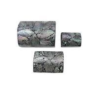 Set de 3 boîtes à bijoux en marqueterie de nacre Coloris noir Noir