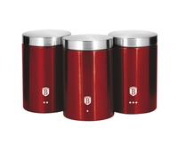 Set de 3 boîtes à provisions Burgundy Metallic Line BERLINGERHAUS BH-1343