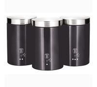 Set de 3 Boîtes de Cuisine en Acier Inoxydable Robuste, Ø11 x 17,8 cm Design B