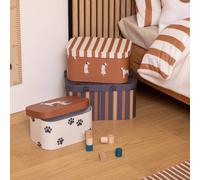 Set de 3 boites de rangement enfant bleu / beige / marron TU