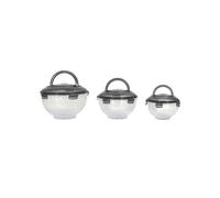 Set de 3 boîtes hermétiques à emporter en plastique avec couvercles hermétiques gris - - ALTOBUY Transparent