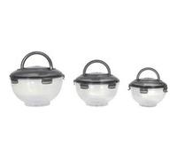 Set de 3 boîtes hermétiques à emporter en plastique avec couvercles hermétiques gris - - ALTOBUY Transparent