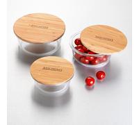 Set de 3 boîtes rondes en verre bambou - 400ml/620ml/950ml Gam Hotel
