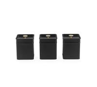 Set de 3 boîtes Salter Alchemy - Rangement Cuisine, Boîtes à Thé, Café, Sucre, Finition Revêtue par Poudrage, Couvercles Faciles à Ouvrir, Fraîcheur Durable, Nettoyage Facile, Noir/Or
