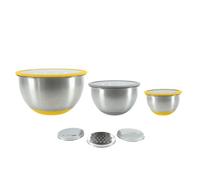 Set de 3 bols alimentaires inox + 3 rapes intégrées - PIKA