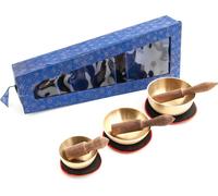 Set de 3 bols chantants - en boîte, avec coussin & bâtons sonores