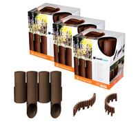 Set de 3, Bordure, palissade de jardin, Cellfast, plastique, effet bois, 2,3 m, marron