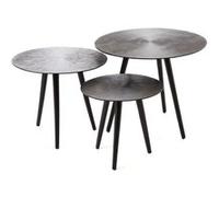 Set de 3 bout de canapé Luna - - Noir - Métal