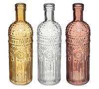 Atmosphera - Set de 3 Bouteilles Folk - Verre - Rose