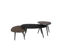 Set de 3 bouts de canapé Basile en teck - Amadeus - Marron - Bois Marron G