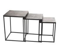 Set de 3 bouts de canapé en aluminium argent - - Argent - Aluminium