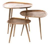 Set de 3 bouts de canapé Talia or - - Or - Métal