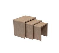 Set de 3 bouts de canapé Travertin - Amadeus - Marron - Bois Marron G