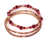 Set De 3 Bracelets Rubis Rouge Rouge TU