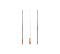 Barbecook brochettes de Barbecue réutilisables, Set de 3 brochettes XL, Accessoire de Barbecue en Acier Inoxydable et Bois, 65cm