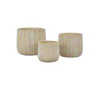 Mauro Ferretti Cache-pots en céramique Flake Lot de 3 30,5x27-25x22,2-19,5x18 cm