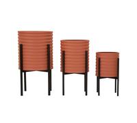 Set de 3 cache-pots modernes ronds en métal coloré Milly Tris