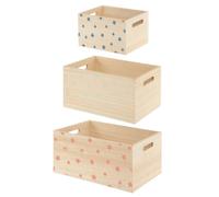 Set de 3 cagettes enfant - etoile beige TU