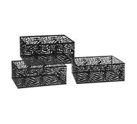 Atmosphera Set de 3 cagettes Pop métal ajouré noir