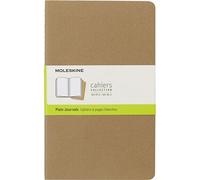 Set de 3 cahiers grand format à pages blanches Marron Kraft