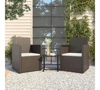 Set de 3 canapés d extérieur et coussins Noir Résine tressée Noir G