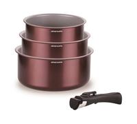 Set de 3 casseroles - ARTHUR MARTIN - AM1088 - Tout feux dont induction - 16/18/20 cm + 1 poignée amovible - Aluminium