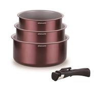Set De 3 Casseroles - Arthur Martin - Am1088 - Tout Feux Dont Induction - 16/18/20 Cm + 1 Poignée Amovible - Aluminium