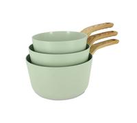 Set de 3 casseroles colorama celadon - casserole 16/18 et 20 cm - en aluminium - revetement antiadhesif en ceramique