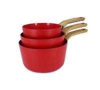 Set de 3 casseroles colorama magenta - casserole 16/18 et 20 cm - en aluminium - revetement antiadhesif en ceramique