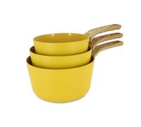 MENASTYL - Set de 3 casseroles Colorama safran - Casserole 16/18 et 20 cm - En aluminium - Revêtement antiadhésif en céramique - Tous feux dont induction