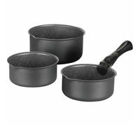 Set de 3 casseroles gris mat 16-18-20 cm + 1 poignée amovible - tous feux y compris induction