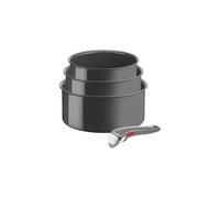 Set De 3 Casseroles Ingenio Renew Poignée Amovible L2609402 Gris Hipp Tefal