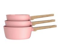 Set de 3 casseroles - Tous feux dont induction - ARTHUR MARTIN - AM0702 - Revêtement céramique - Ø 16-18-20 cm - Rose