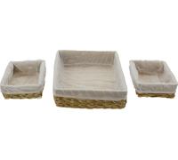 set de 3 corbeilles en jacinthe d'eau & bambou Décoration Pain Petits pains Buffet Panier