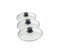 Set de 3 couvercles de cuisson en verre 20 cm 24 cm et 28 cm Elo