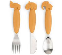 Set de 3 couverts Easy-grip Deer friends Moutarde