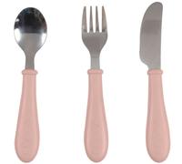 BÉABA, Set de 3 Couverts Enfant d'Apprentissage - Inox - 2ème Âge, Dès 12 mois - Prise en main facile pour Bébé, Barbe à papa