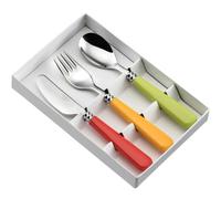 Set de 3 couverts pour enfant couteau orange/fourchette tournesol/cuillère anis