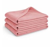 Set de 3 couvertures polaires Glart G3AR Oeko Tex - 130x160 cm, 100% polyester, 200 g/m² - vieux rose, polyvalente comme couverture de salon, couverture douillette, couverture de canapé ou de pique-ni