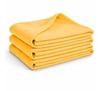 Set de 3 couvertures polaires Glart G3G Oeko Tex - 130x160 cm, 100% polyester, 200 g/m² - jaune, utilisable comme couverture de maison, couverture douillette, couverture de canapé, couverture d'invité