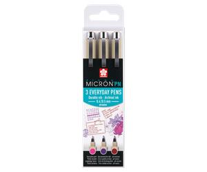 Set de 3 crayons Pigma Micron Everyday Pens - rose/violet/bordeaux