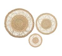 Atmosphera - Set de 3 décorations murales en roseau - Ø38/28/18 cm