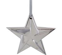 set de 3 décorations de Noël étoiles en céramique 10 cm argent - Suspensions festives pour la maison