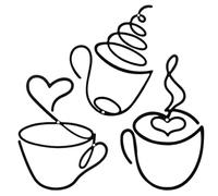 Set de 3 décorations murales en métal noir - Design tasse de café avec cœur - Accroche facile sans perçage - Pour cuisine, salon, café - Cadeau maison originale - Résistant à la rouille