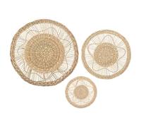 Atmosphera - Set de 3 décorations murales en roseau - Ø38/28/18 cm