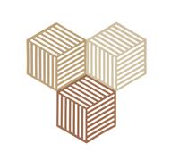 Set de 3 dessous-de-plat HEXAGON en silicone Kaki/Sable chaud/Amande Zone Denmark
