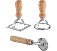 Set de 3 emporte-pièces pour raviolis, magnifiques moules à raviolis avec manche en bois, poinçon à raviolis et coupe-raviolis