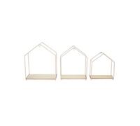 The Home Deco Factory – Étagère murale set de 3 étagères filaires roses Nude