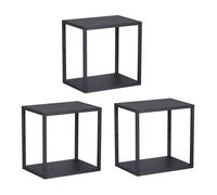 Set de 3 étagères murales Nostened acier 28 x 28 x 20 cm noir